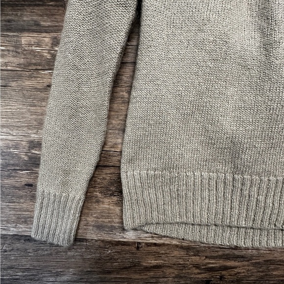 Tan Crew Neck Sweater with Ribbed Hem - Picture 7 of 8